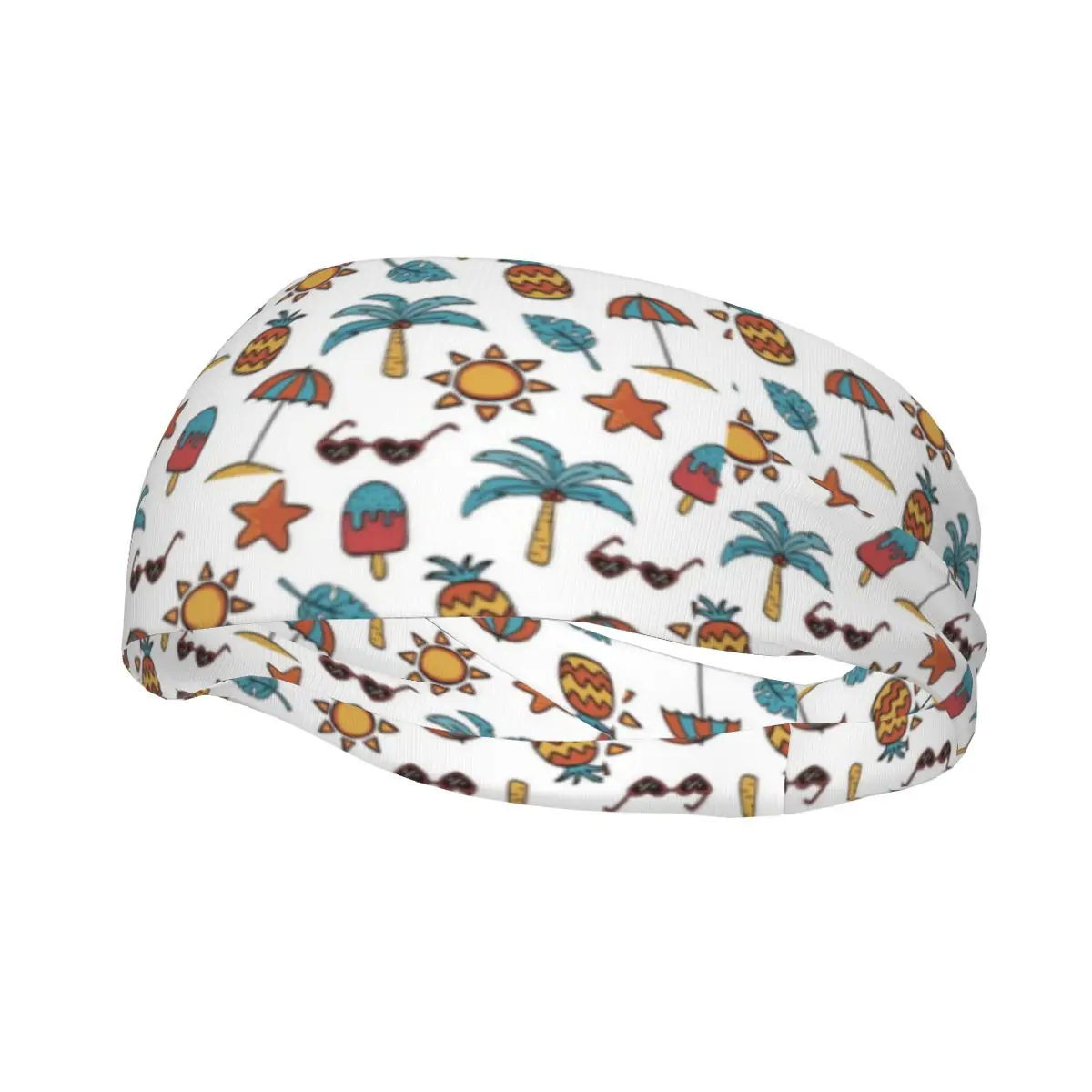 

Summer Beach Pattern Sweatband Soft Running Sweat Headbands Headwrap Head Sweat Bandage Gym Fitness Yoga Sweat Wash Bands
