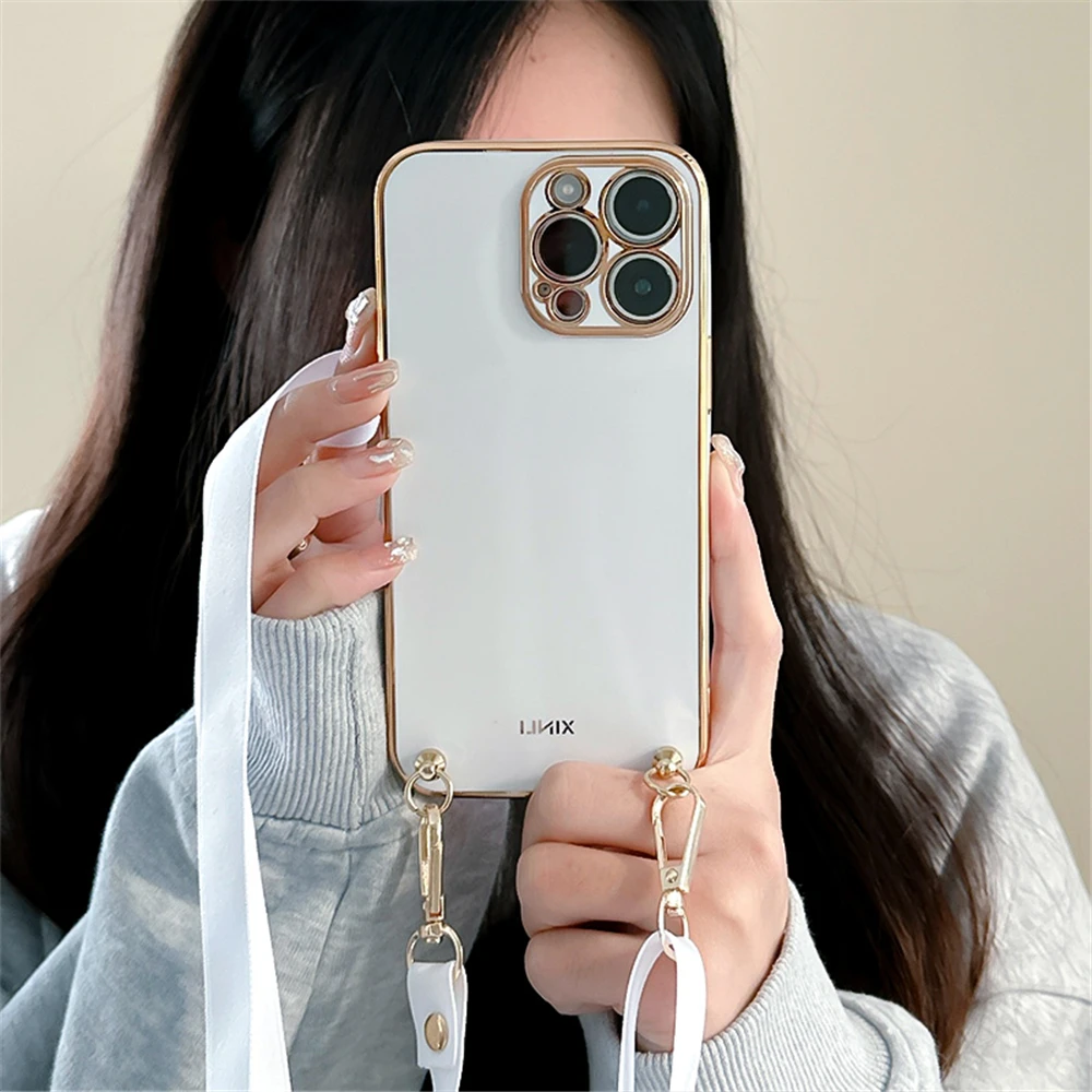 with Mirror Cross Shoulder Strap Case for Xiaomi Mi 11 Lite 12 11T 10 Pro  Poco X2 X3 M4 Pro 5G C40 Lanyard Necklace Cover - AliExpress