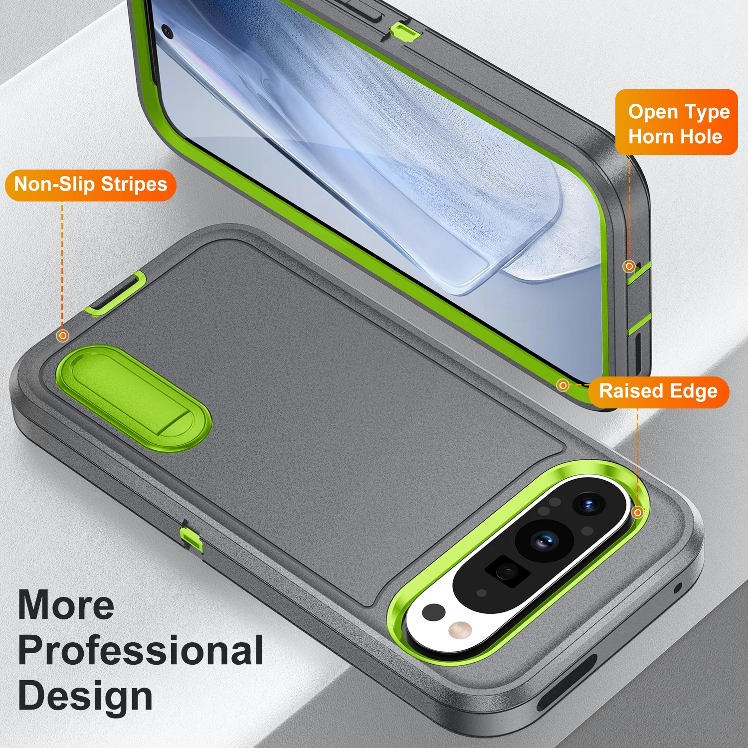 Ultimate Shockproof Hybrid Case with Hidden Stand Holder and Dual-Layer Bumper