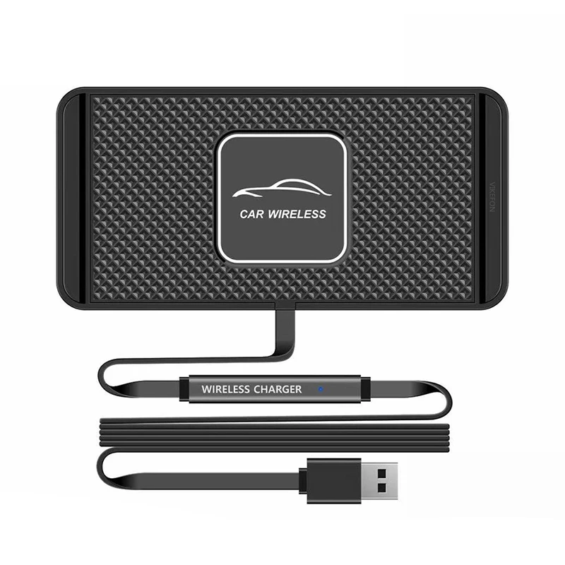 15W Car Wireless Charger Mat Silicone Non Slip Pad for iPhone 14 13 12