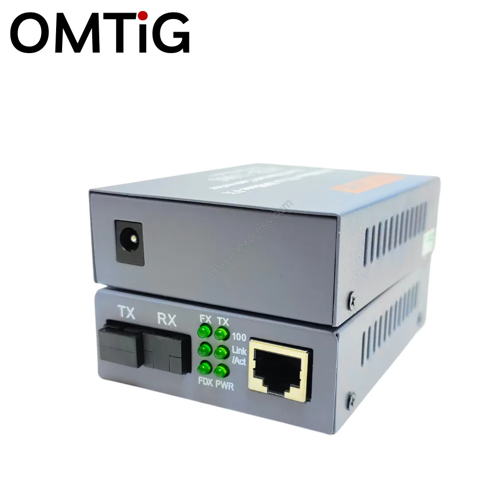 1pair HTB-1100S Optical Media Converter 10/100Mbps RJ45 Single Mode Duplex Fiber SC Port Converter 25KM