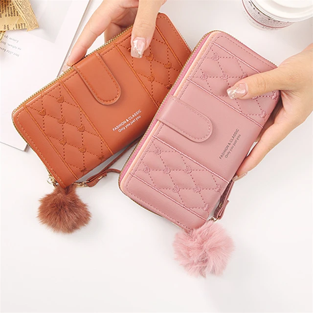 Long Female Ladies Girl Women PU Leather Wallets Purses Money Pocket Card  Holder Female Wallets Phone Clutch Bag Coin Purse - AliExpress