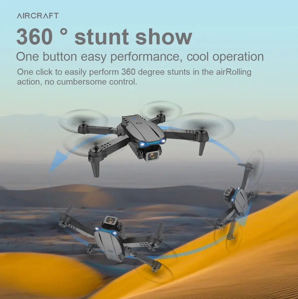4K Drone with Dual Camera, Foldable, High Hold Mode, RC WiFi Quadcopter - Aerial Photography Toy
