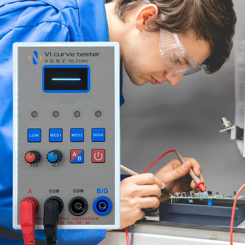 

4 Gear ASA VI Curve Tester Dual Channel Handheld VI Curve Tester 1.3 Inch OLED Display 3000mAh Circuit Board Repair Tester