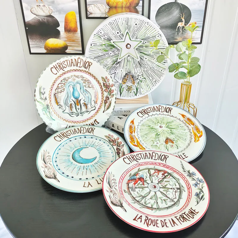 

European-style creative set plate decorative ceramic tableware cold cuts steak dinner plate gift box gift platos de cerámica