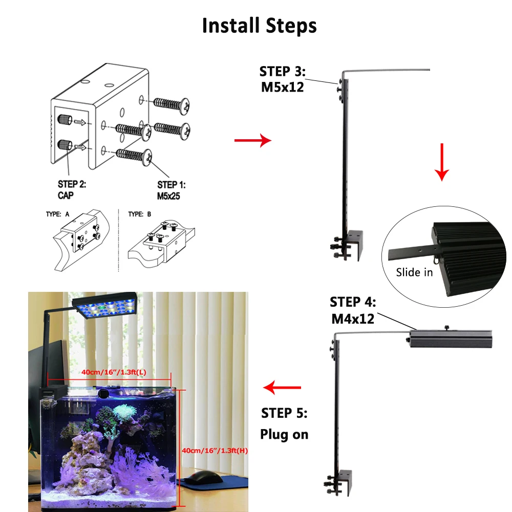 PopBloom Led Aquarium Lamp For Aquarium Led Lighting Reef Coral Marine Light Tank Remote Control Shannon16