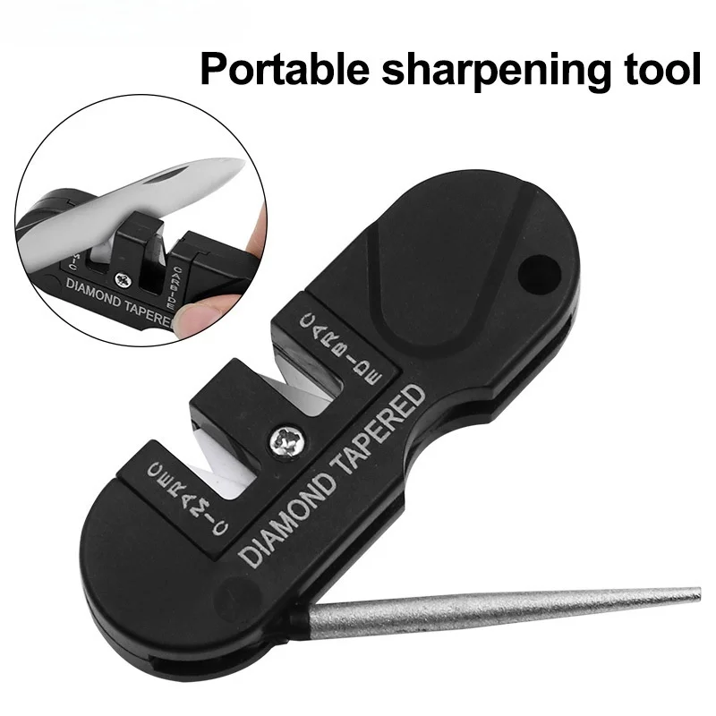 Knife Sharpener Portable Tungsten Ceramic Carbide Knife Whetstone Sharpener Tool Camp outdoor