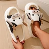 Cute Cartoon Cow Unisex Linen Slippers Spring Summer Slides Mule Men And Women Home Shoes Non-slip Flip Flops For Four Seasons 4