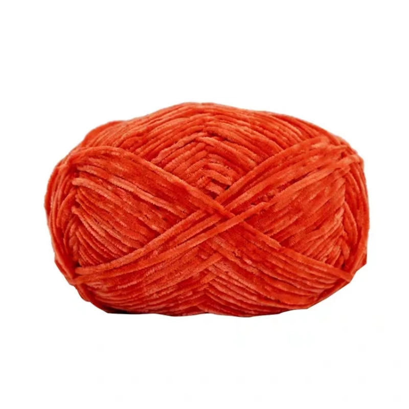 148m Chenille Wool Yarn 40g 2mm Golden Velvet Thread Ball Golden Silk Edelweiss Hand Woven DIY Material Doll Pendant Wool Yarn 4