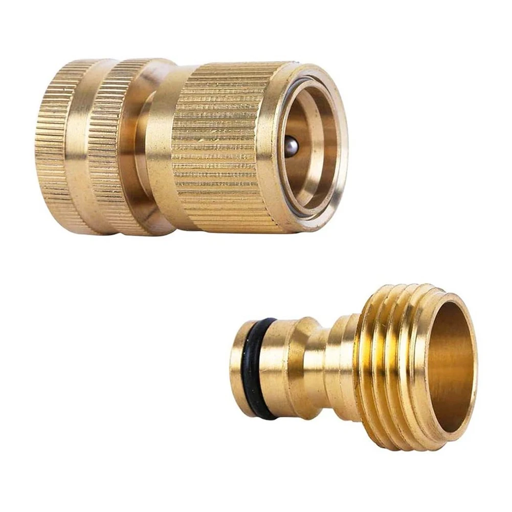 

Garden Accessories Quick Connector Gold Brass For 3/4 Inch Water Hose Garden Hoses Garden Durable High Quality