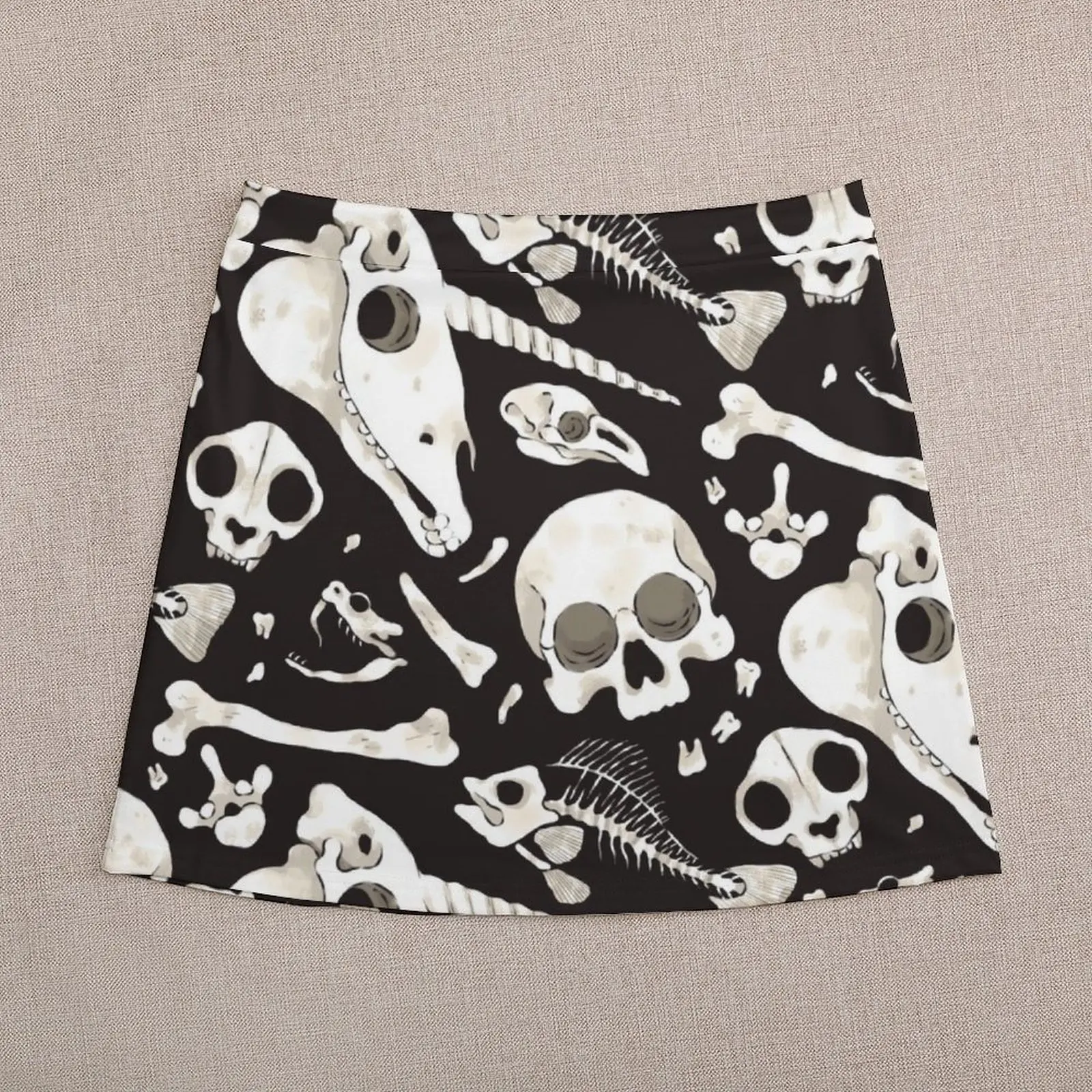 black Skulls and Bones - Wunderkammer Mini Skirt fashion summer dress women 2024