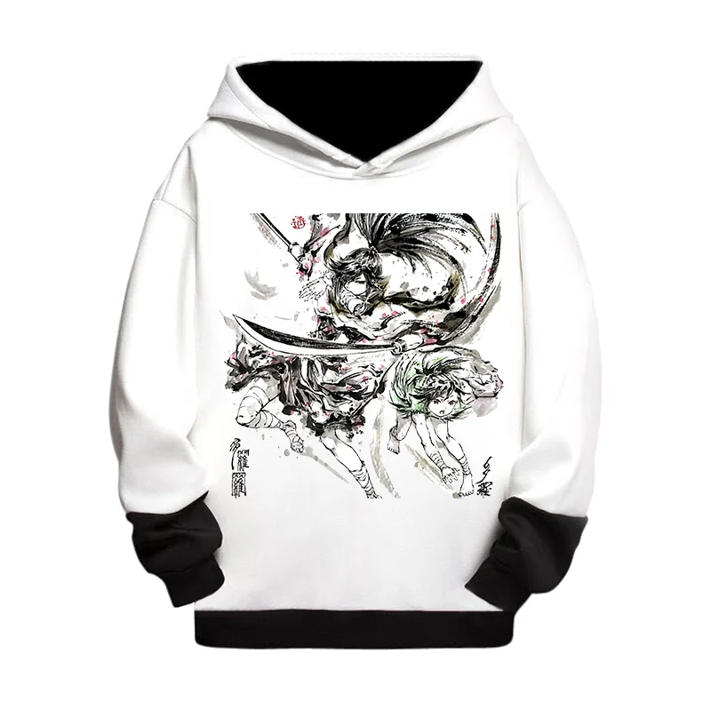 

Anime DoRoRo white hoodie unisex Ink wash painting Pullover hoodie