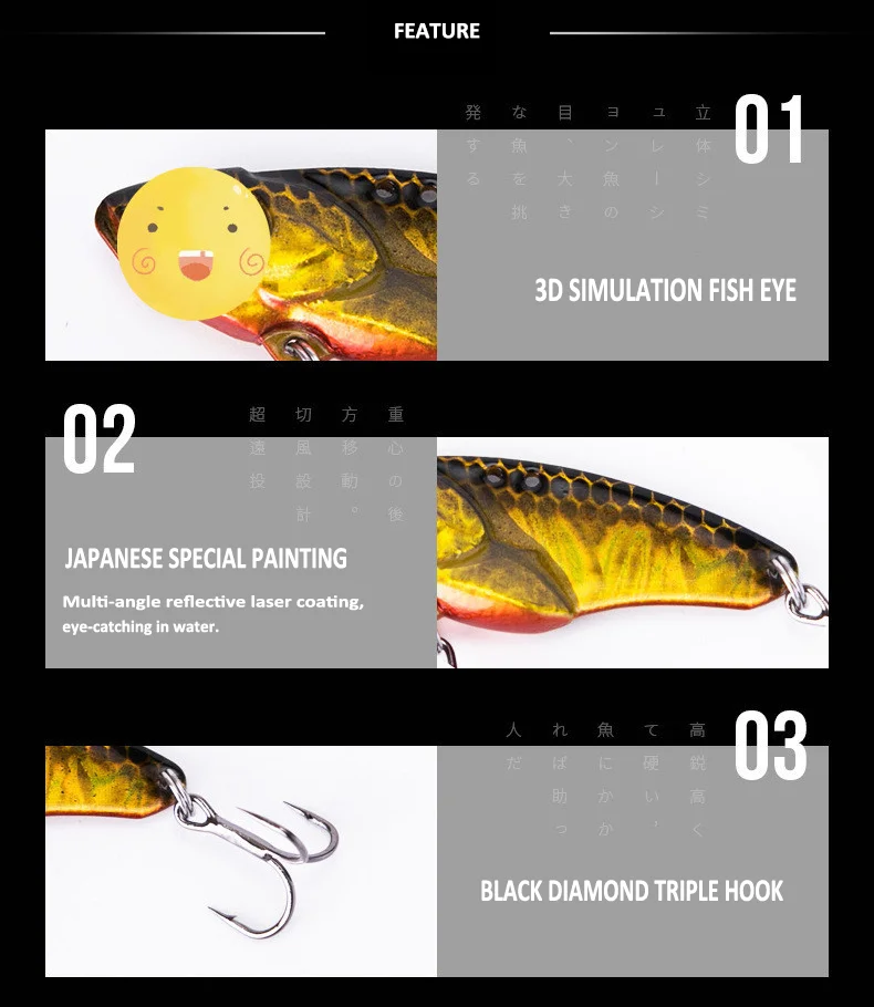 1 Stück Metall Vib Angel köder 5g 7g 10g 14g Metall Jig Kurbel köder Wobbler Vibrations köder Pesca Tackle für Forellen Bass Hecht Barsch – Detail 2