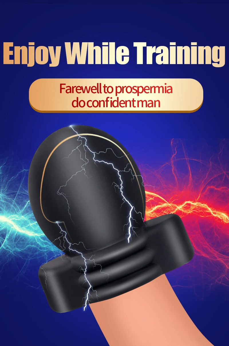 Electric Sex Toys SM Power Box Electric Shock Penis Ring Cock Cage Electro Stimulation Glans Massage Sleeve Penis Extender Men Masturbator Sex Toy