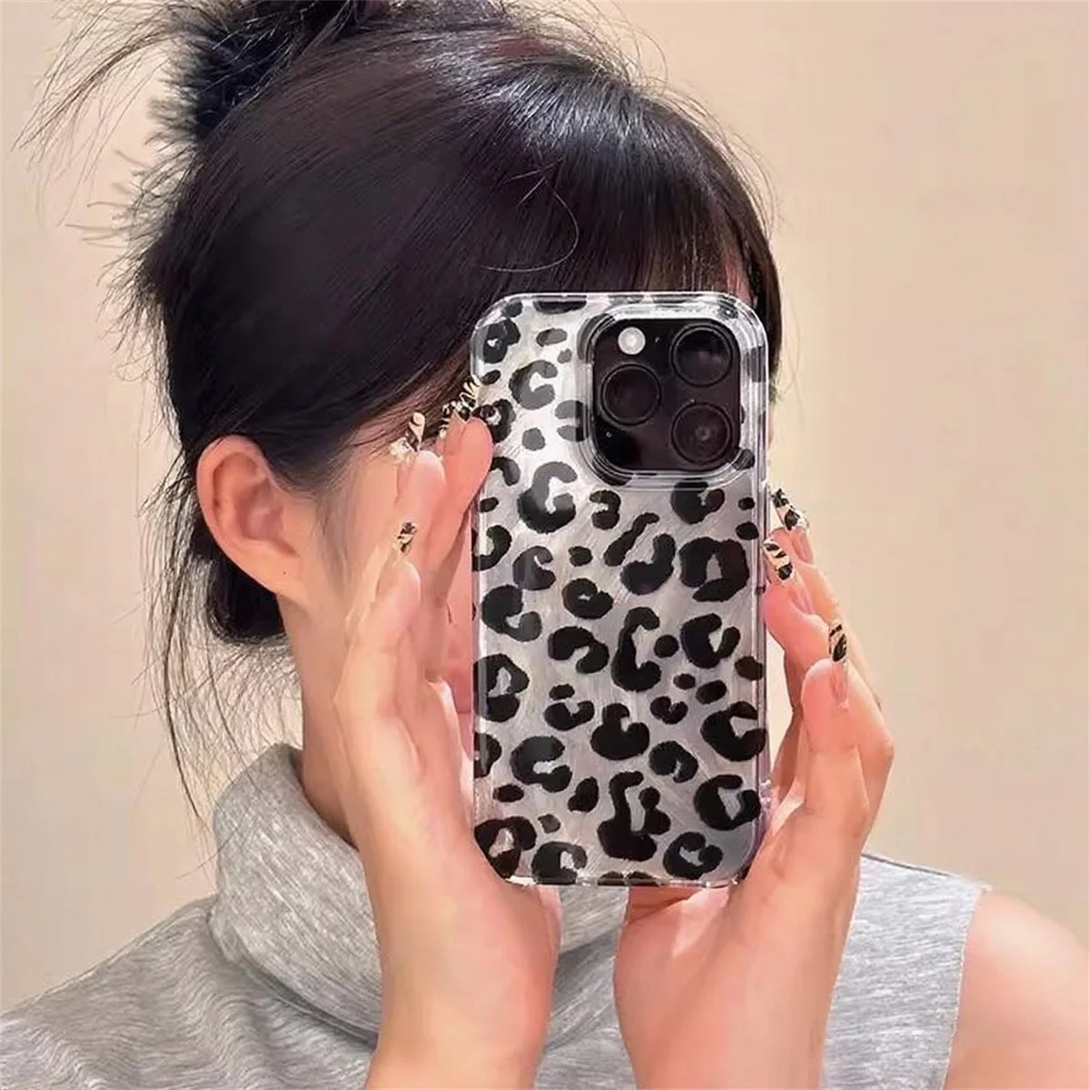รูปสินค้า เคสลายเสือดาวน่ารัก ป้องกันรอย iPhone 16/17/15/14/13/12 Pro Max