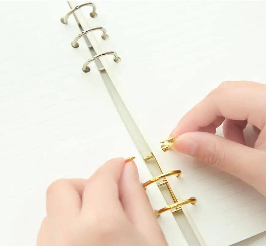 Binder clips book clips paper binders 2 Pcs Metal Loose Leaf Book Binder Rings Calendar Circle 3 Rings Notebook Album Scrapbook Clips Kawaii Desk Accessories