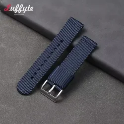 Premium Nylon Watch Strap with Quick Release and Stainless Steel Buckle - 22mm (Blue)