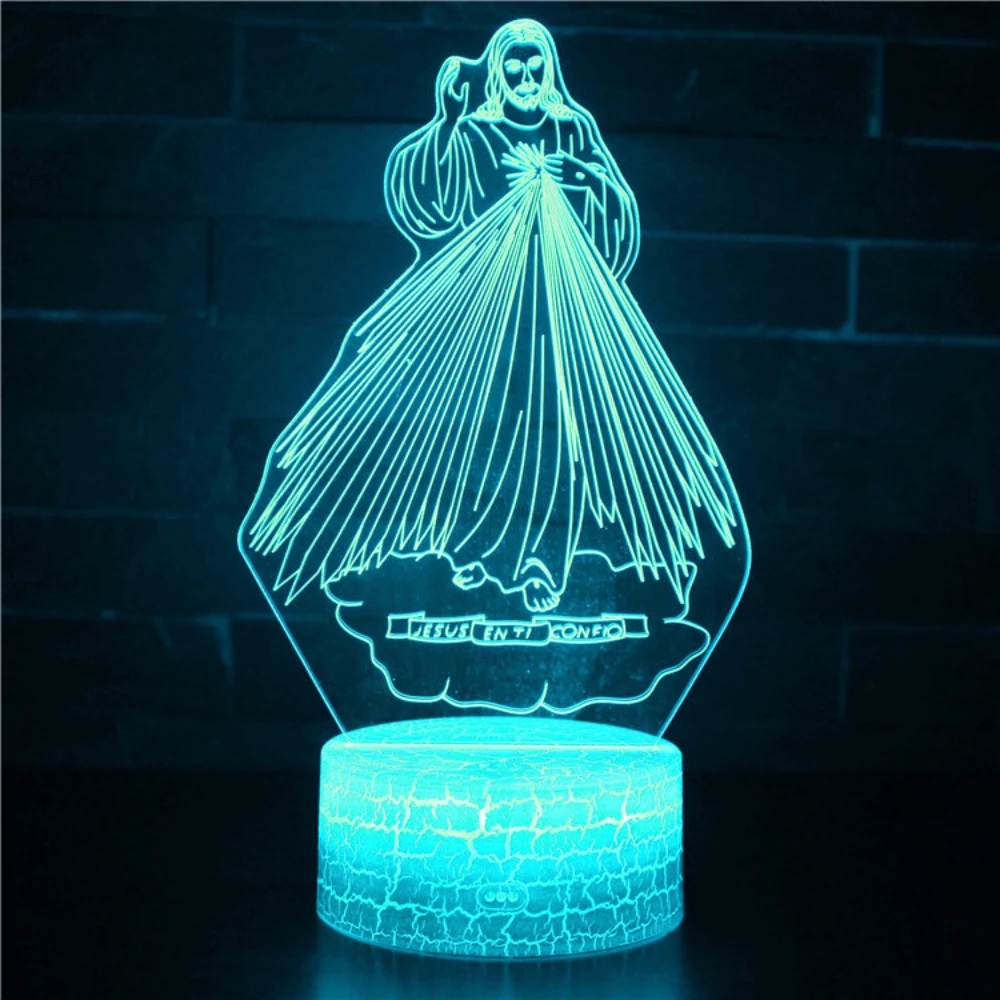 

Nighdn Jesus Christ Night Light 3D Optical Illusion LED Lamp 7 Colors Changing Christmas Birthday Gifts for Christian Room Decor