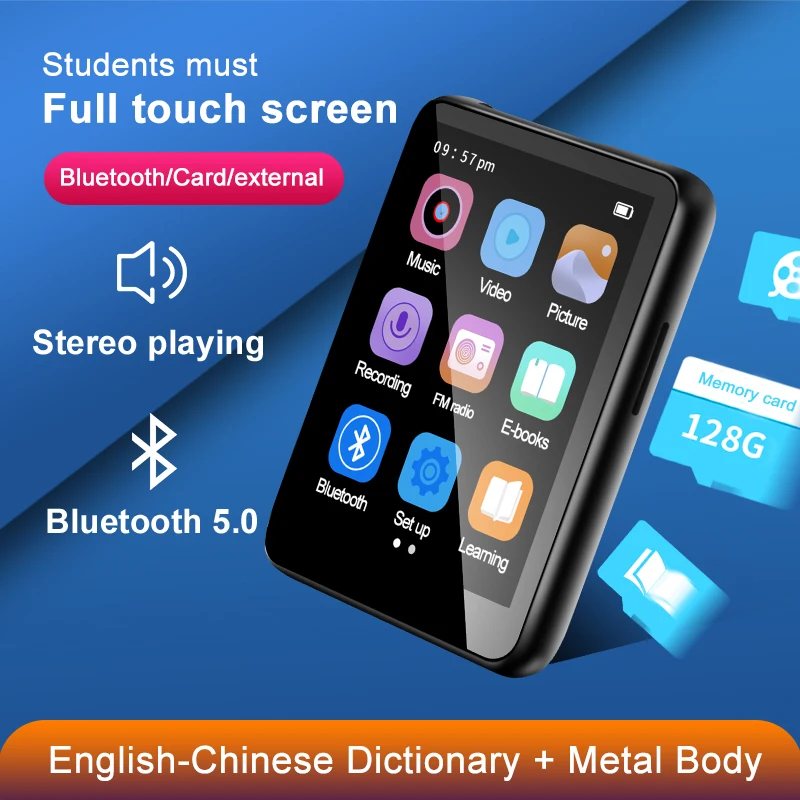 2.5 palec plný obrazovka mp3mp4 walkman student varianta mini ultratenké Bluetooth přenosné dotek obrazovka mp5 hudba hráč podpora auto