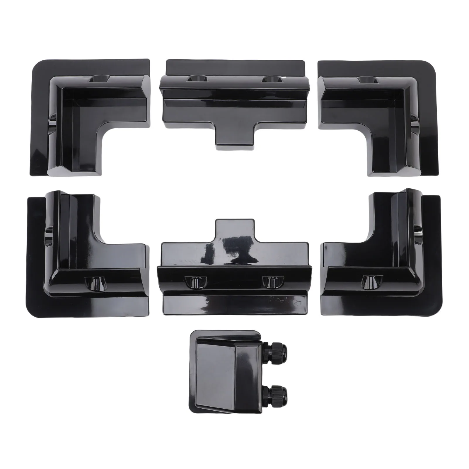 Solar Panel Mounting Brackets ABS Corner Bracket Kit with Junction Box Installation On RV Boats Camping Vehicle Motorhome Roof