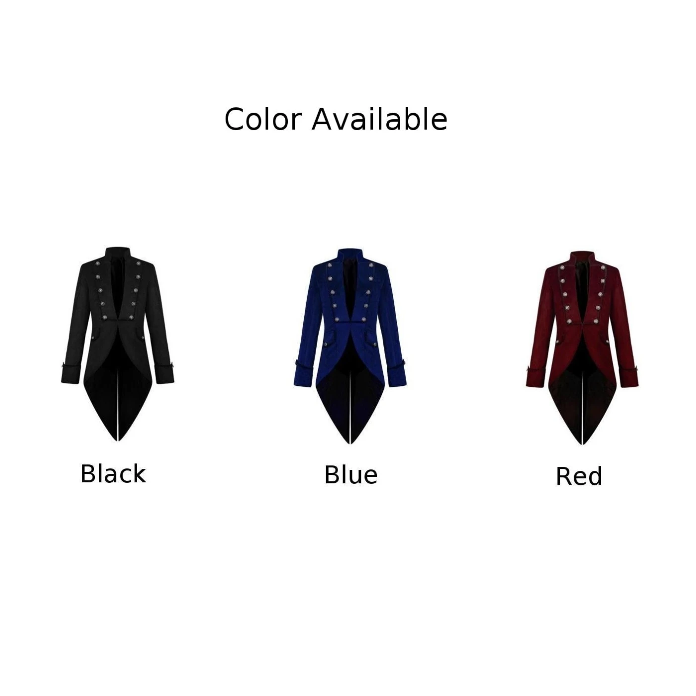 Vintage Coat Frock Coat Blue Fall For Spring Gothic Men Polyester Regular Length Stand Collar Steampunk Summer