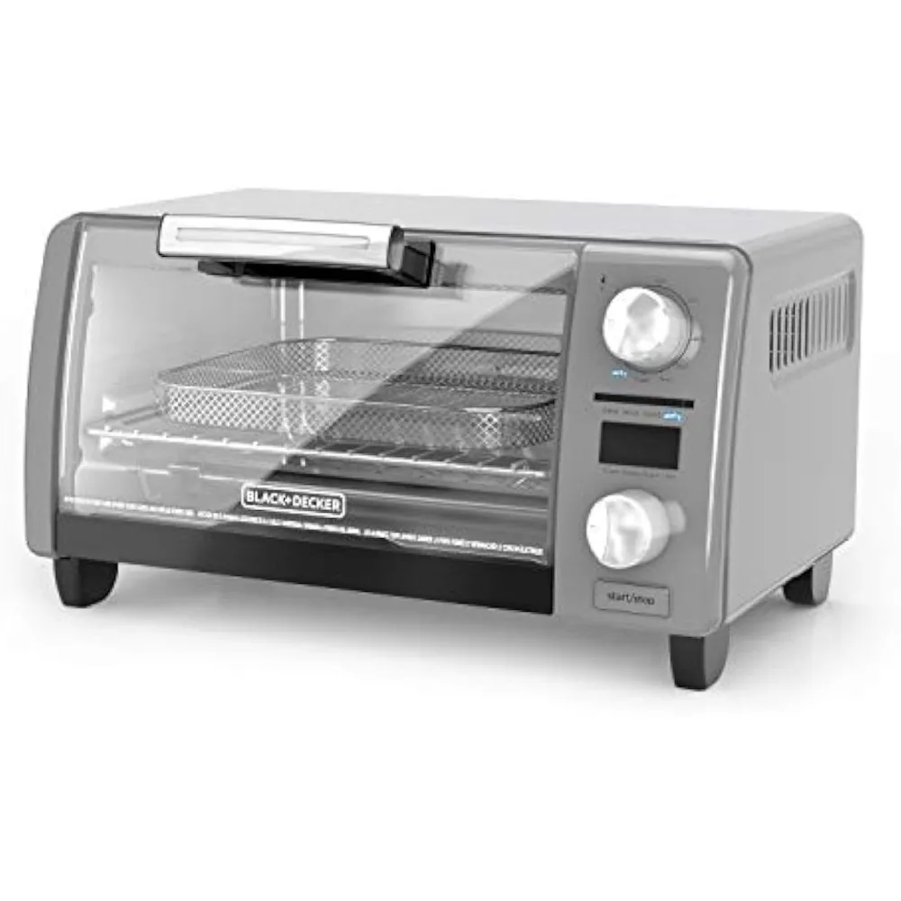 Black+Decker TOD1775G Crisp N Bake Air Fry Digital Toaster Oven, 9 Pizza  or 4 Slices of Bread, Gray, Electric Oven - AliExpress