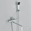 Thermostatic Shower Set Black/Chrome Brass Wall Mounted Bathroom Shower Thermostat Mixer Valve Handle Spray Bathroom Accessories 2