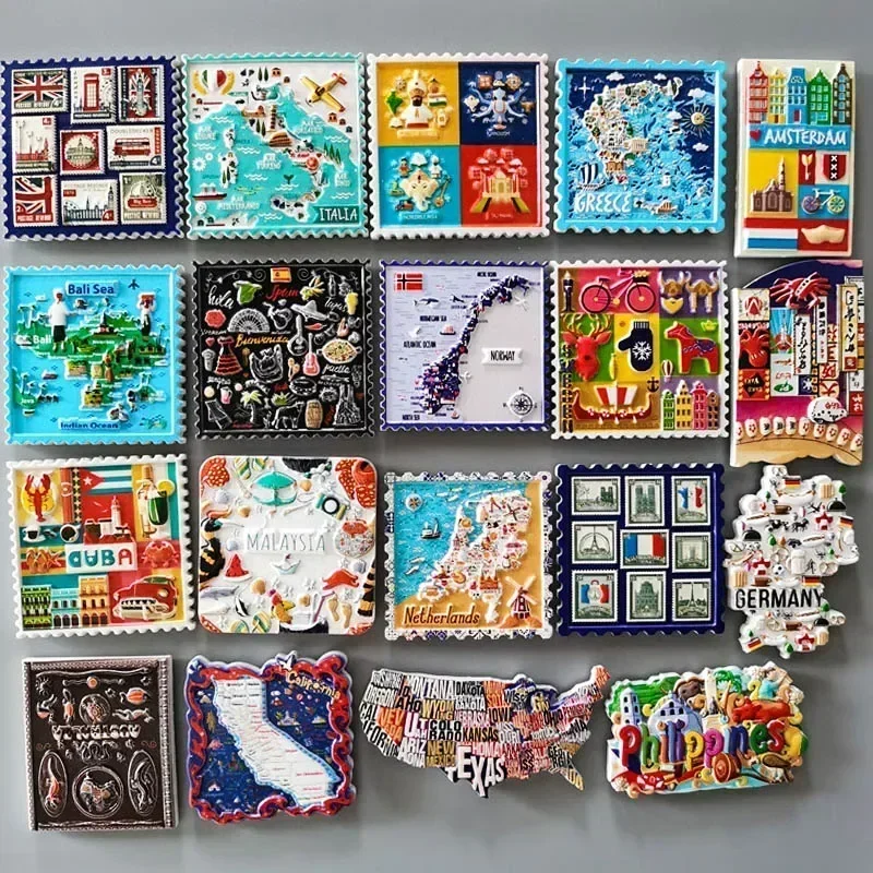 World Tourism Fridge Magnets Japan USA Australia Philippines Holland Spain Netherlands Sweden Malaysia Refrigerator Stickers, magnetic fridge magnets,magnetic sticker,magnetic fridge stickers