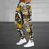 Winter New Thick Warm Pants 2024 New Fashion 3D Flame Print Sweatpants Men Large Size Loose Casual Pocket Drawstring Sweatpants 3