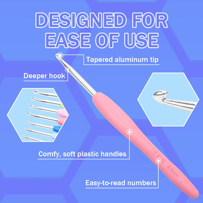 Crochet Needles Set Ergonomic Set  Ergonomic Crochet Needles Kit - Crochet  Hooks Kit - Aliexpress