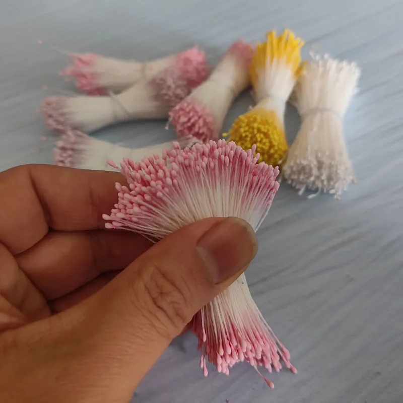 Retro Matte Double Heads Mini Flower Stamen Pistil artificial plants artificial flowers artificial flower 350pcs for Wedding Decoration DIY Fake Christmas Scrapbooking Gift Craft