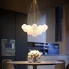 Nordic Frosted Glass Ball Chandelier for Dining Living Room Decoration Gold Black Bubble LED Pendant Lights Hanging Lamp 5