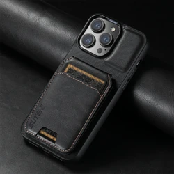 SUTENI Luxury Leather Card Holder Phone Case Wallet with Kickstand Cover - iPhone 17 (Black)