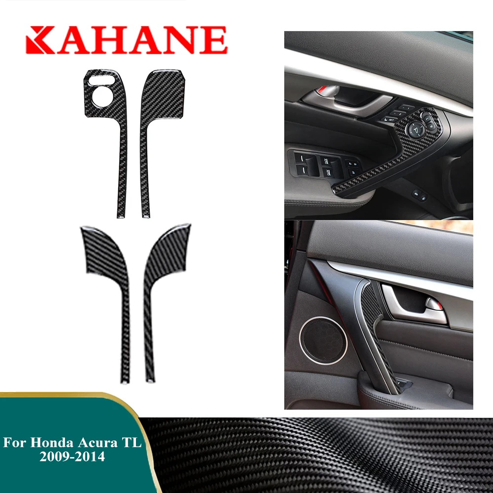 

For Honda Acura TL 2009-2014 Car Door Handle Decorative Cover Trim Accessories Carbon Fiber Stickers Interior Moulding