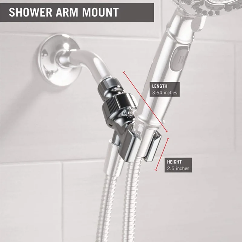 Handheld Shower Head Arm Holder G1/2&Prime; Three-Way Adjustable Bracket Swivel Ball Universal Mount Diverter Bathroom Accessory