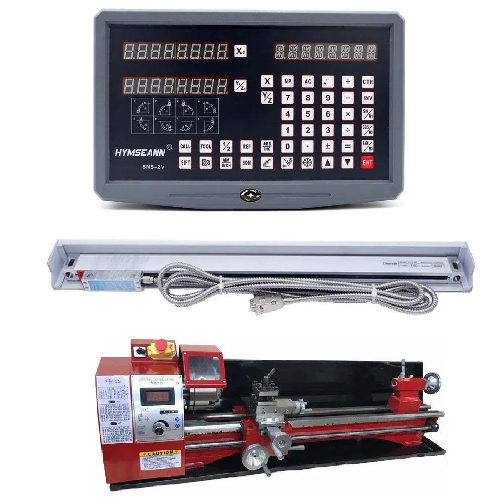 

WM210V Lathe Complete Precision Instrument DRO kit 2 Axis Digital Readout with X axis Y axis 2 Pieces Linear Scales Encoders