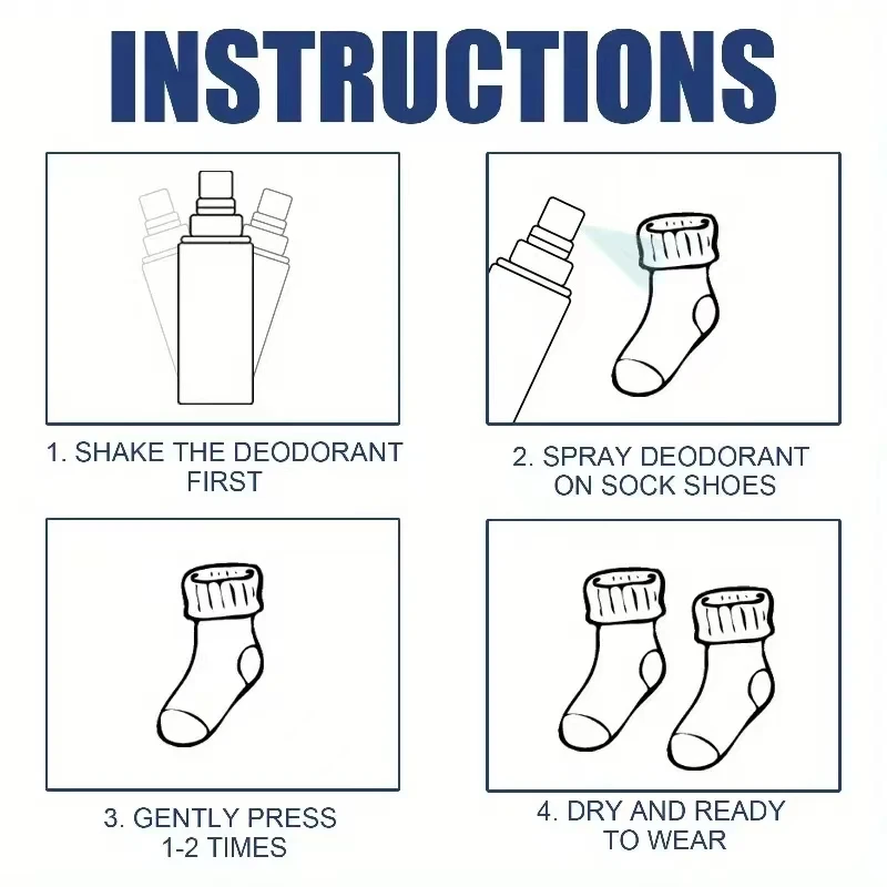 Description Picture 6 of item100ml Foot Deodorizing Spray Shoe Shock Antibacterial Spray Foot Odor Stink Freshener Socks Remover Spray Refresh Antiperspirant