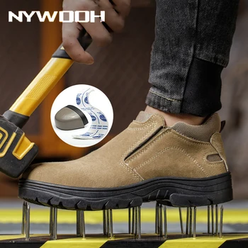 NYWOOH Scarpe da ginnastica da lavoro antiforatura da uomo Stivali di sicurezza traspiranti Suola morbida da uomo Scarpe resistenti all'usura Calzature protettive antiscivolo 1