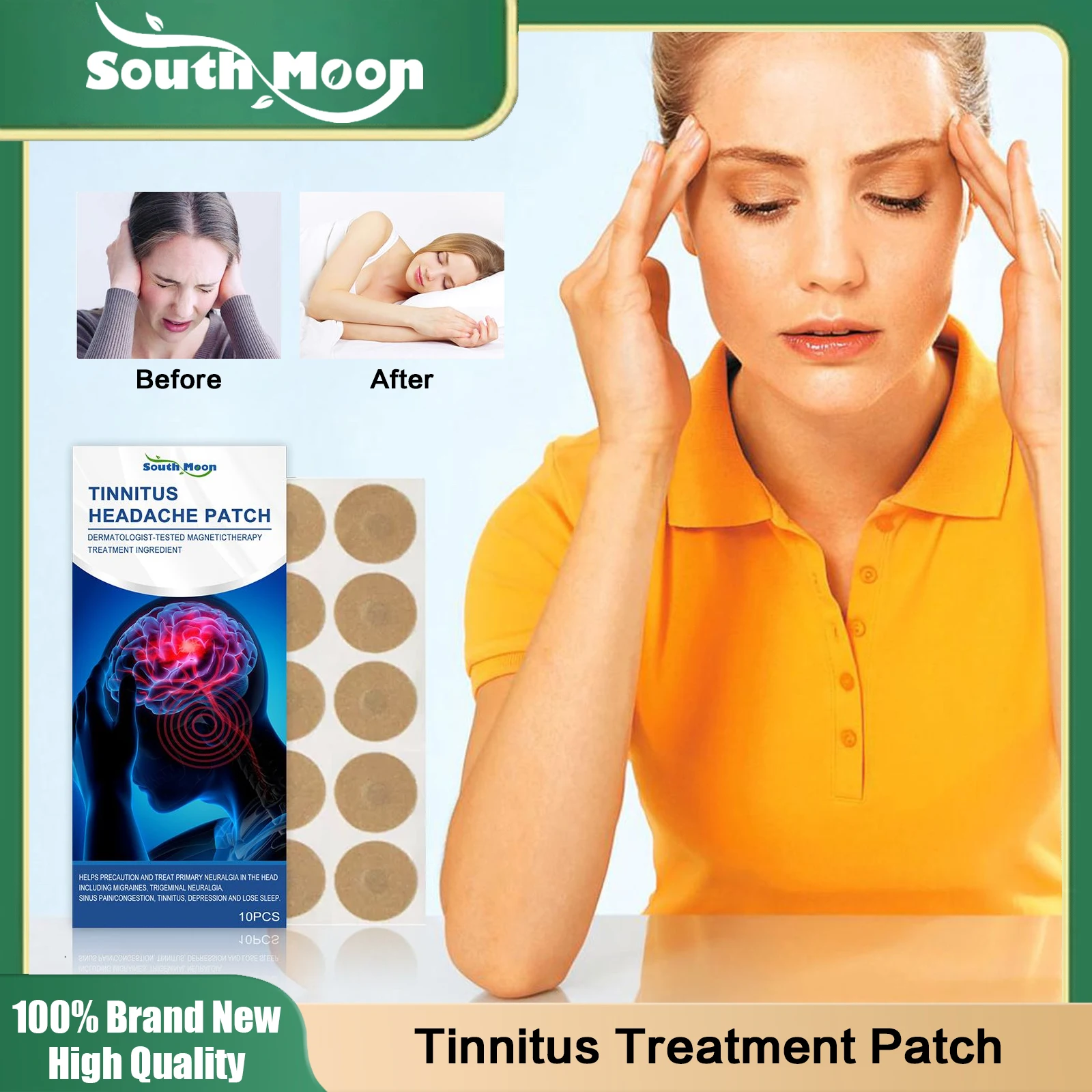

Tinnitus Treatment Patch Ringing Buzzing Relief Protect Hearing Loss Sticker Improve Deafness Swelling Earache Alleviate Patch