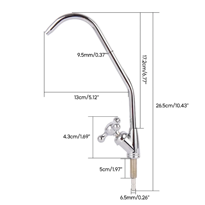 Water Purifier Drinking Water Faucet Single Hole Sink Faucet 1/4-in Tube Tap