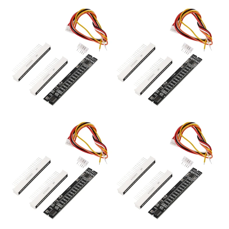 4X Mini Dual 12 Indicatore Di Livello Vu Meter Scheda Amplificatore Stereo Scheda Velocità Luce Regolabile