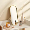 Thick Glass Mirror Storage Oval Tray Tea Fruit Tray Decoration Cosmetics Jewelry Tray For Vanity Bedroom Storage Rack Best Gift 2