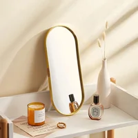 Thick Glass Mirror Storage Oval Tray Tea Fruit Tray Decoration Cosmetics Jewelry Tray For Vanity Bedroom Storage Rack Best Gift 2