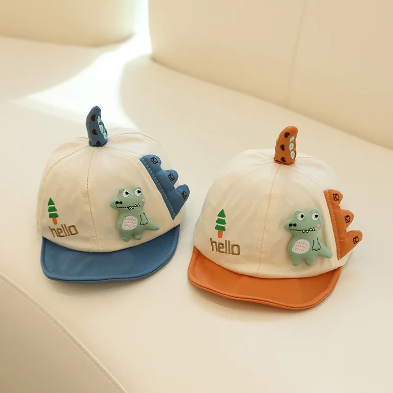 Hello Dinosaur Baby Peaked Hat Cute Cartoon Kids Duck Tongue Hat Boys Girls Short Brim Baseball Hats Children Sunshade Visors 모자 3
