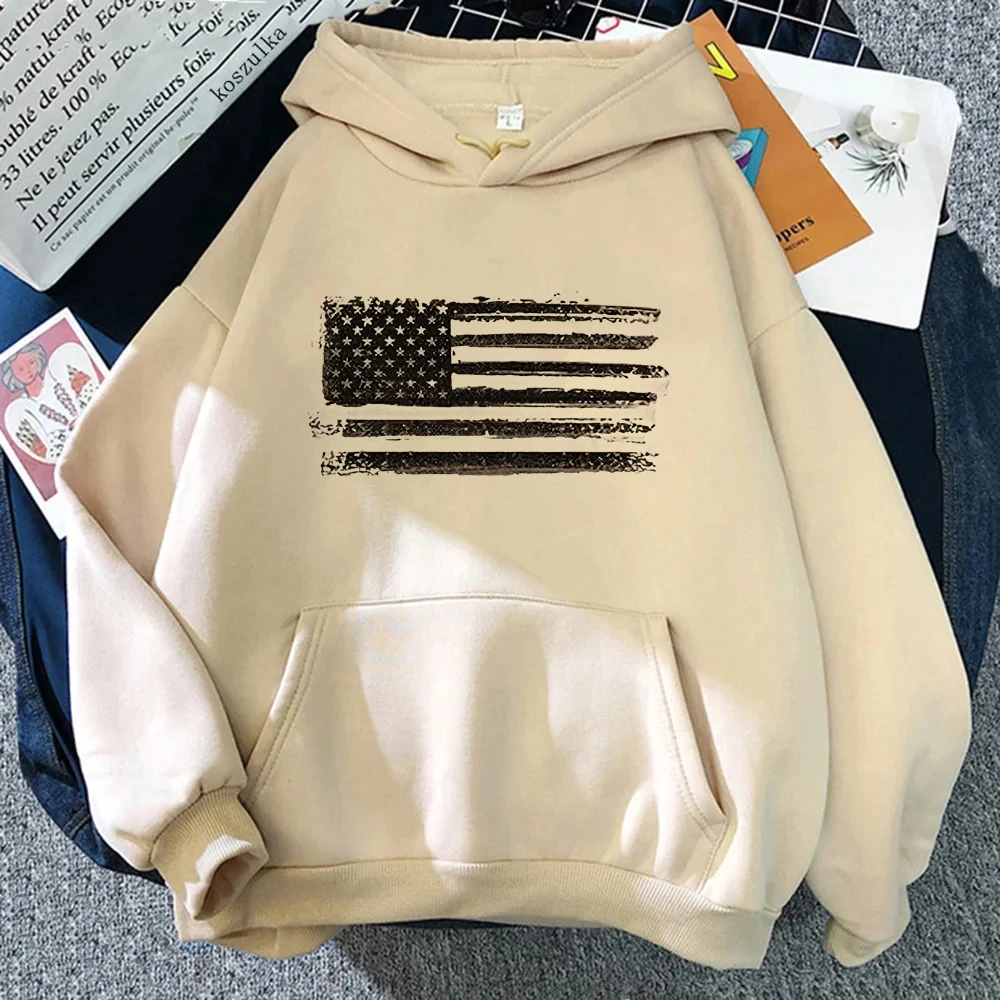 

H HYFOL Men's Sweatshirt Patriotic Design Hoodie US Flag Patriotic Pattern Hoodie Men's Pocket Long sleeved Sweatshirt