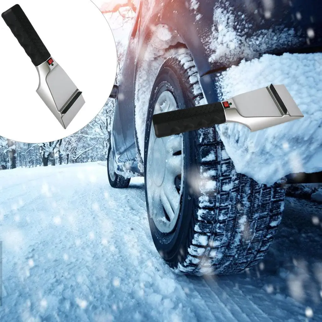 Heated Snow Ice Scraper for Car - Electric Heated Auto Windshield