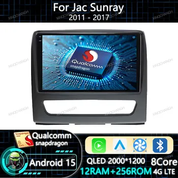 Autoradio Android 15 con Carplay Auto per Jac Sunray 2011-2017, GPS 4G WIFI, Unità Principale di Navigazione Qualcomm 2DIN QLED BT