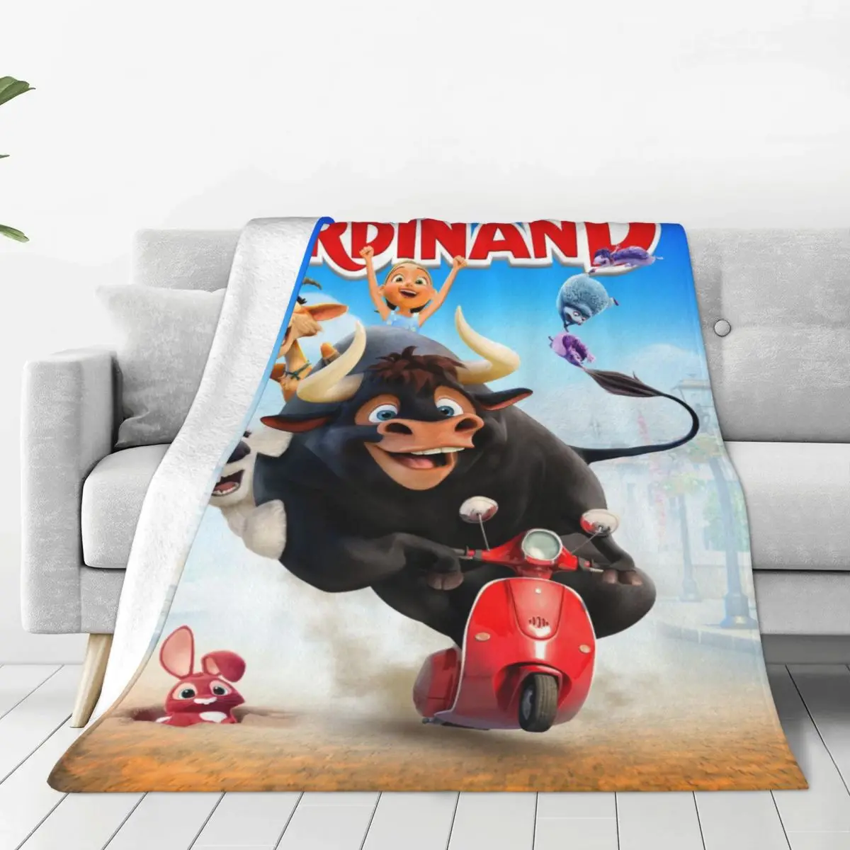 

Ferdinand Cartoon Anime Blanket Fleece Decoration Breathable Warm Throw Blankets for Bed Couch Bedspreads
