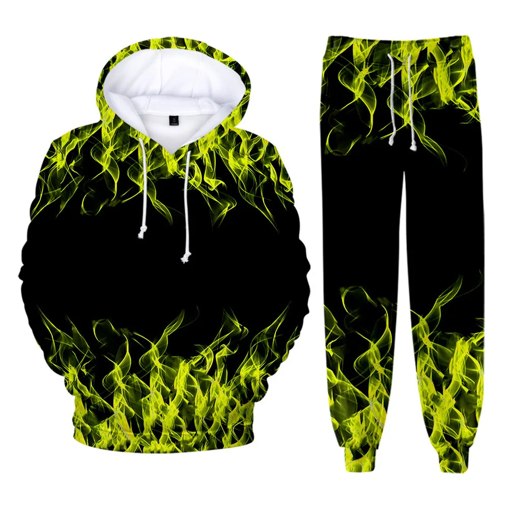 Colorful Flame 3D Print kids Tracksuit Set Casual Hoodie+Pants 2pcs Sets Spring Autumn Oversized Sweatshirt Fashion Clothes kids clothing set kids sports suit children sports suit boys tracksuits suit boys tracksuits kids sweatshirt set boys clothing set