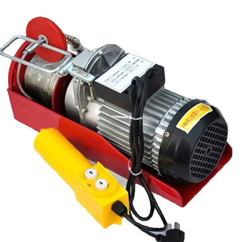 220V Electric Hoist with Wired/Wireless Remote Control Lifting Crane Cable Hoist Winch for Boat Car Garage Elevator